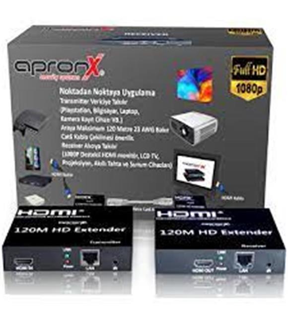 Apronx APX-USB120M-B Cat5e-Cat6 120 metre FullHd 1080P HDMI Extender