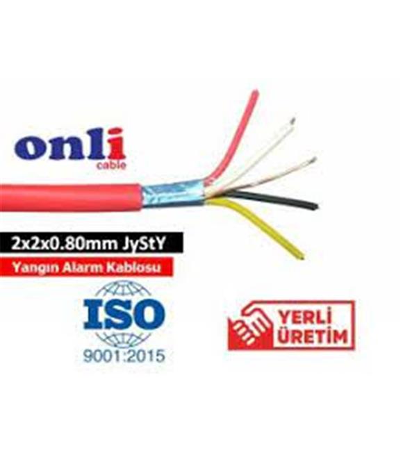 Onli 2x2x0,80mm J-Y(st)Y...Lg CCA 100 metre Yangın Alarm Kablosu