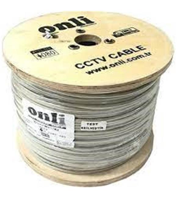 Onli 2+1 1x0,22 mini Coax 2x0,22mm 500 metre CCTV Kamera Kablosu