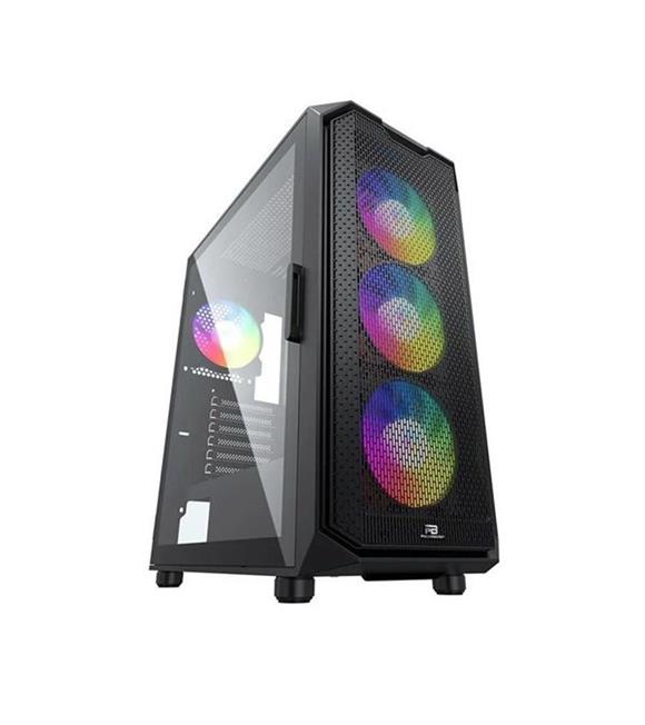 PowerBoost PB-P521B 750w 80+ Bronze USB 3.0 ATX Mesh RGB fan siyah Kasa