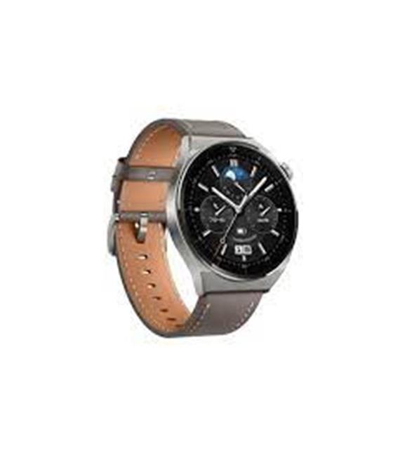 Hytech GT3PRO Watch IOS ve Android Uyumlu MActive 1.50" inç Yuvarlak Ekranlı Gümüş Deri Kordon H