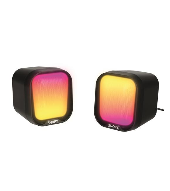 Snopy SN-87U 2.0 Mini RGB Işıklı 2Wx2CH Siyah USB Gaming Speaker Hoparlör