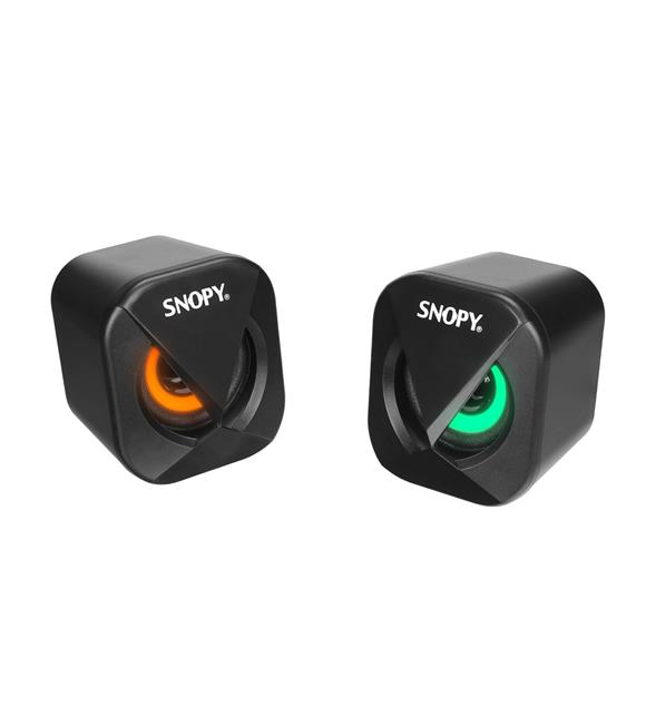 Snopy SN-83U 2.0 Mini Led Işıklı 2Wx2CH Siyah USB Gaming Speaker Hoparlör_1