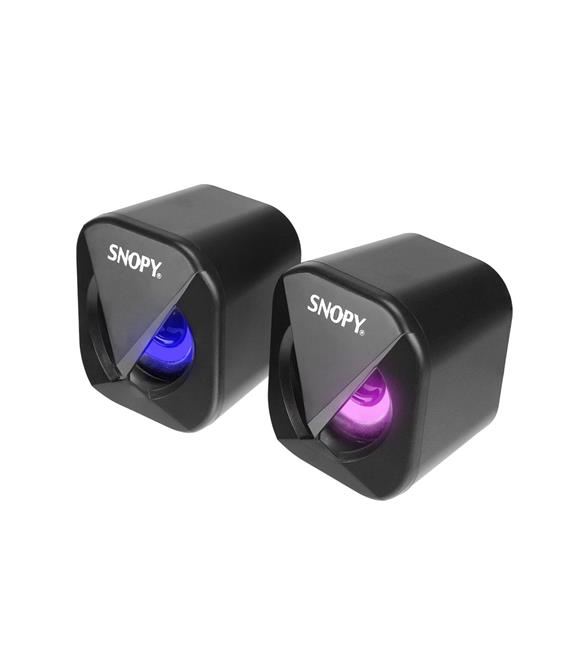 Snopy SN-83U 2.0 Mini Led Işıklı 2Wx2CH Siyah USB Gaming Speaker Hoparlör