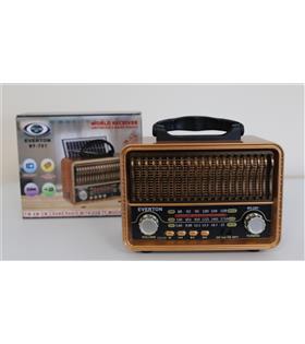 Everton Rt-751 -Fm-Am-Sw-Usb-Tf Card-Aux Nostaljik Radyo Solar (Güneş Paneli)