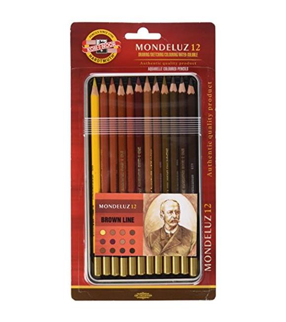 Koh-I Noor Set Aquarel Pencils Kahverenk Line 3722 12