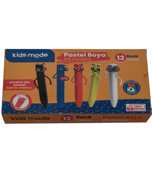 Kidsmode Yağlı Pastel Boya Üçgen 12 Renk