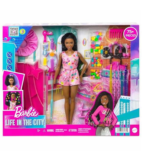 Barbie Brooklyn Eğlenceli Saçlar Oyun Seti HHM39