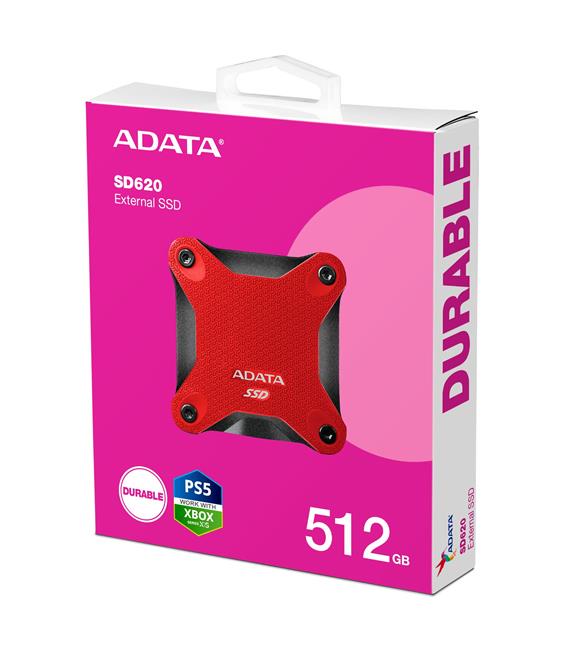 Adata 512Gb SD620 Kırmızı Taşınabilir Usb 3.2 Gen2 Ssd Harici Disk_1