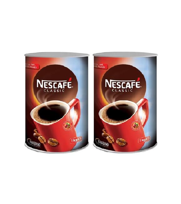 Nescafe Classic Hazır Kahve 1 Kg Teneke X 2 Adet