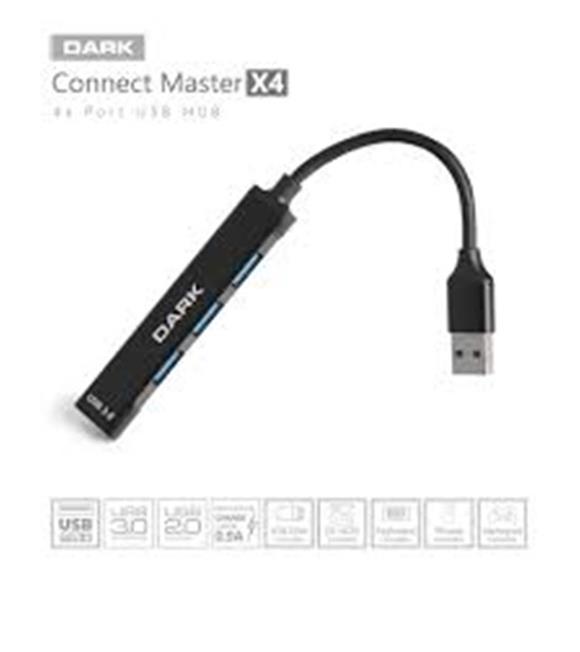 Dark DK AC USB34A 4 Port USB HUB USA-A 1XUSB-A3.0 3XUSB-A2.0