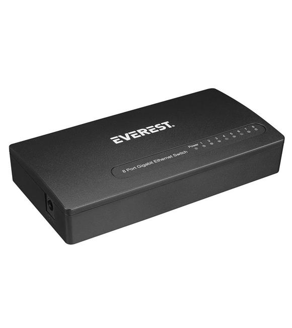 Everest EVERLINK ESW-808 8 Port 10-100-1000Mbps Gigabit Ethernet Masaüstü Ethernet Switch Hub