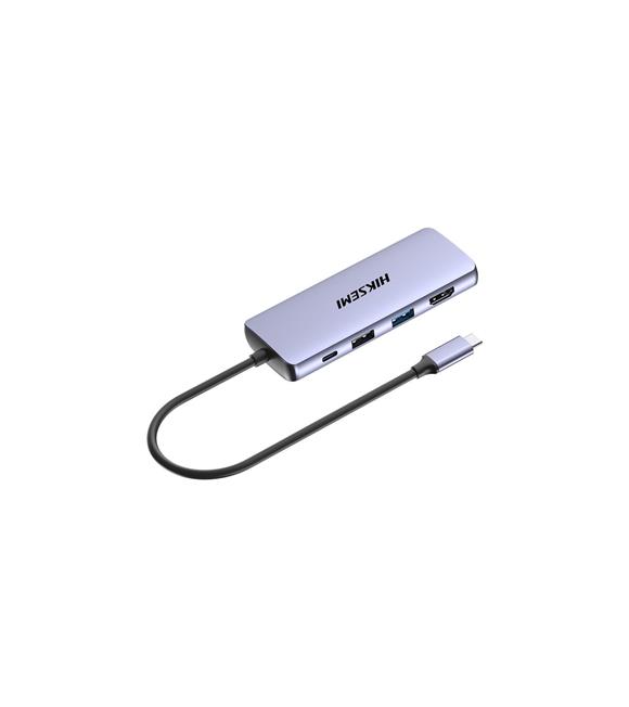 Hiksemi HS-HUB-DS8 Type-C To HDMI+USB3-3+USB2+SD-TF+PD Çoklayıcı