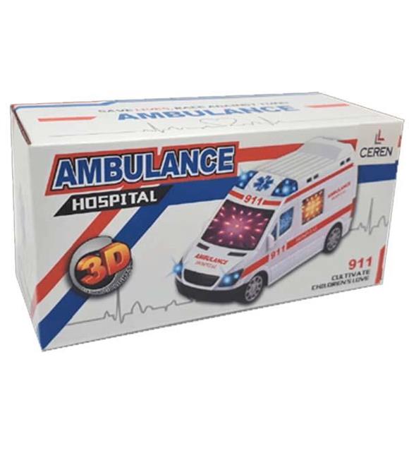 Ctoy Oyuncak Pilli 3D Işıklı Ve Sesli Ambulans 89-1189