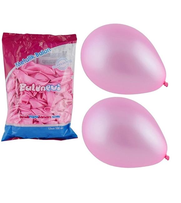 Balonevi Balon Metalik Pembe 100 Lü