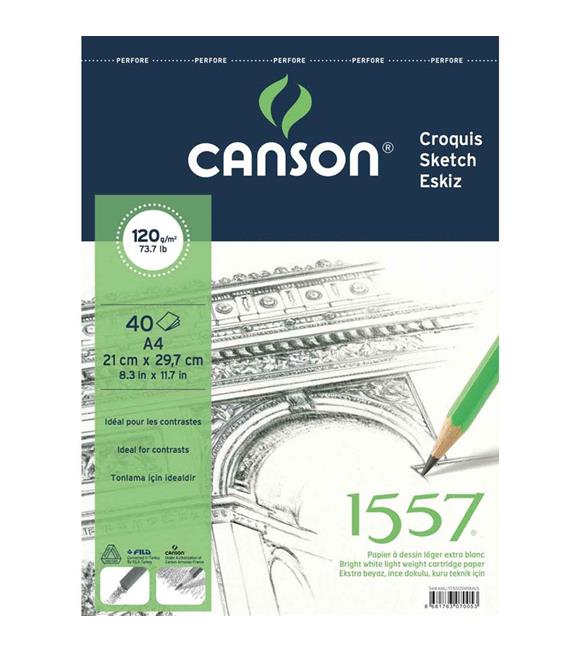 Canson Teknik Resim Defteri Blok Üstten Spiralli 40 YP A4 120 GR FCNS12040A4US