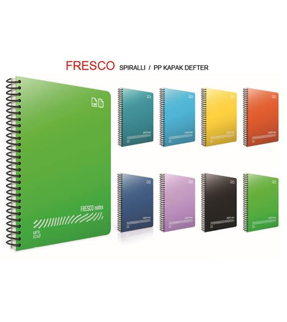 Gıpta Fresco Spiralli Plastik Kapak Defter A5 96 YP Kareli 4945