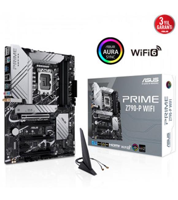 ASUS PRIME Z790-P WIFI INTEL Z790 LGA1700 DDR5 7200 DP HDMI 3X M2 USB3.2 AX WİFİ BT AURA RGB