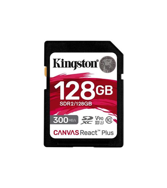 Kingston SDR2-128GB Canvas React Plus SDXC UHS-II 300R-260W U3 V90 for Full HD-4K-8K Hafıza Kartı