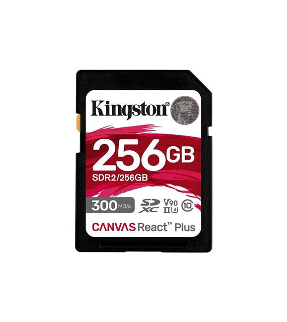 Kingston SDR2-256GB Canvas React Plus SDXC UHS-II 300R-260W U3 V90 for Full HD-4K-8K Hafıza Kartı