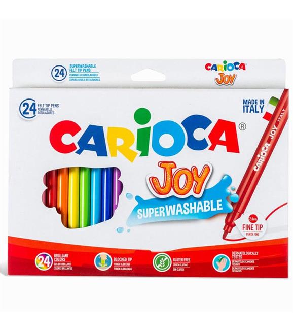 Carioca Keçeli Boya Kalemi Joy Süper Yıkanabilir 24 Lü 40615