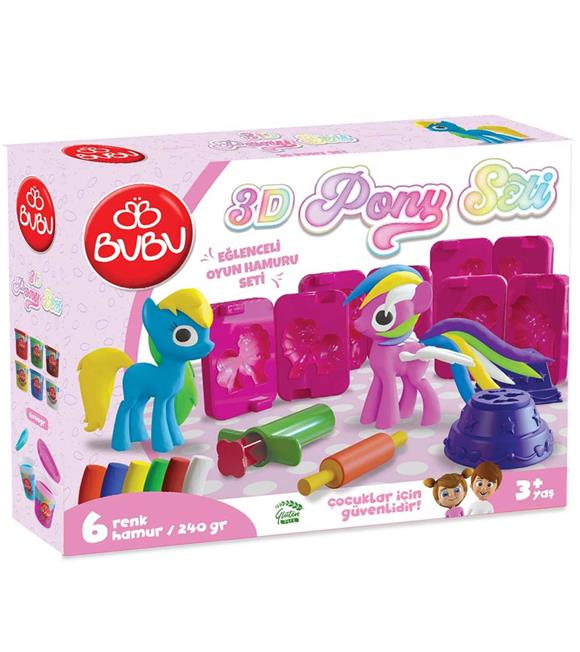 Bu-Bu Oyun Hamuru 3D Pony Set (L) BUBU-OH0023