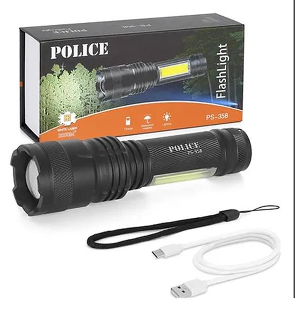 Polıce PS-358  Zoom  Gövdede Işık Şarjlı Led El Feneri