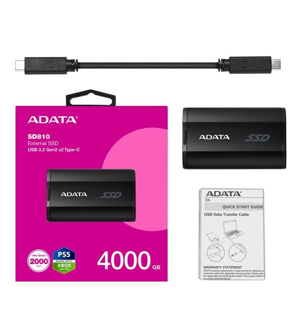 Adata 4Tb SD810 Siyah Taşınabilir Usb 3.2 Gen2 x2 Ssd Harici Disk_1