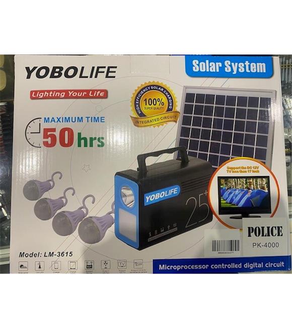 Polıce Pk-4000 Solar Enerjili 4 Adet Led Ampül Lityum Pil (25200Mah) 12V (Araç Tv Ve Buzdolabı)