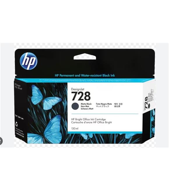 HP 728 Matte Black Mat Siyah 130ML Plotter Kartuşu 3WX25A