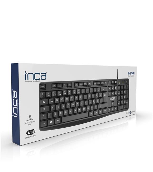 Inca IK-275QU Multimedya Soft Touch Black Keyboard (Kablo Uzunluğu 1,35 mt) (10 Milyon TuşTıklama)_1