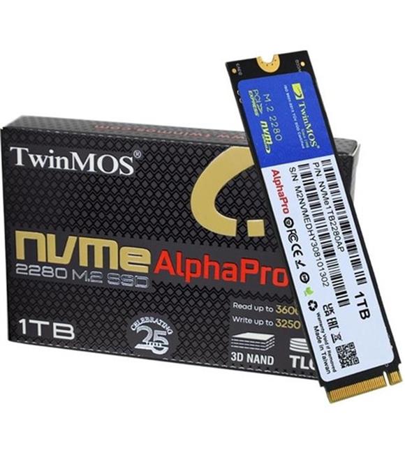 TwinMOS 1TB M.2 PCIe Gen3 NVMe SSD (3600-3250Mb-s) NVMe1TB2280AP TLC 3DNAND Ssd