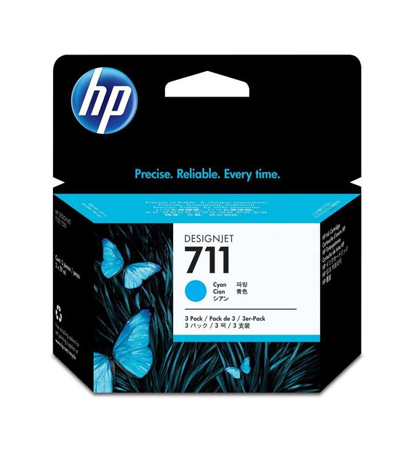 HP 711 Cyan Mavi 29ML 3lü Plotter Kartuş Seti CZ134A