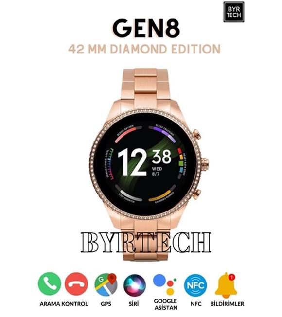 Megatech GEN 8 42 mm GPS-NFC-Siri Destekli Smartwatch Diamond Edition Akıllı Saat