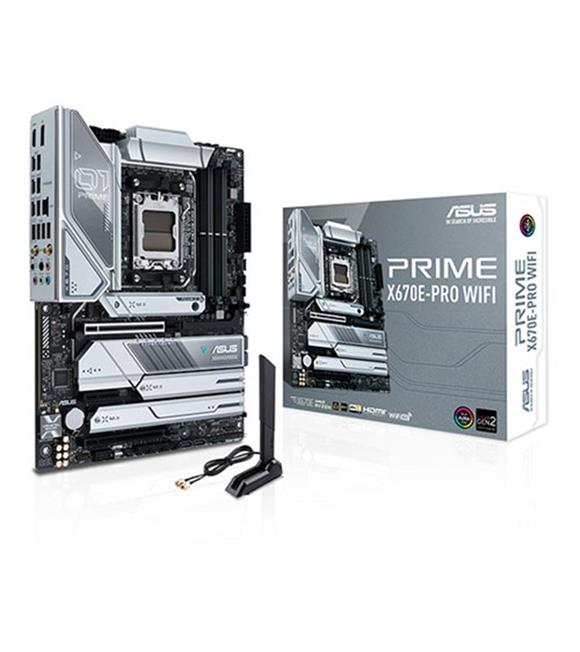 ASUS MB PRIME X670E-PRO WIFI AMD X670E AM5 DDR5 6400 DP HDMI 4X M2 USB3.2 RGB 2.5GBİT LAN ATX