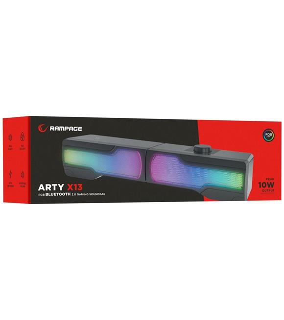 Rampage Arty X13 2.0 Bluetoothlu Rms 3W-2 RGB Işıklı Multimedia Usb 5V 45dB Gaming Oyuncu Speaker_1