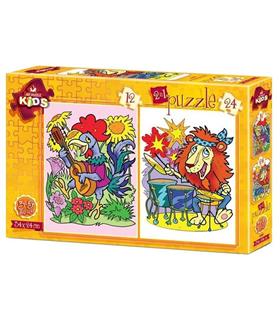 Art Puzzle 12+24 Parça Müzisyen Hayvanlar 4490
