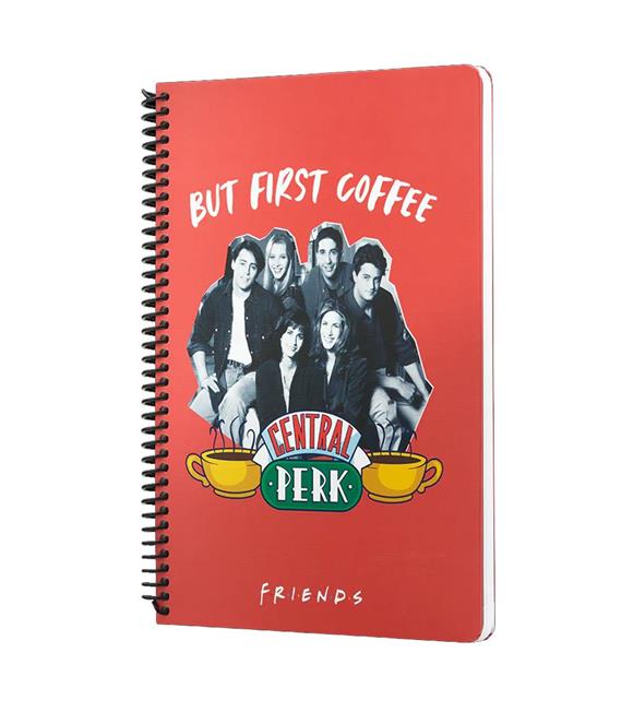 Mabbels Spiralli Defter Friends Central Perk But First Coffee Kırmızı 80 YP 17x24 DFT-388456