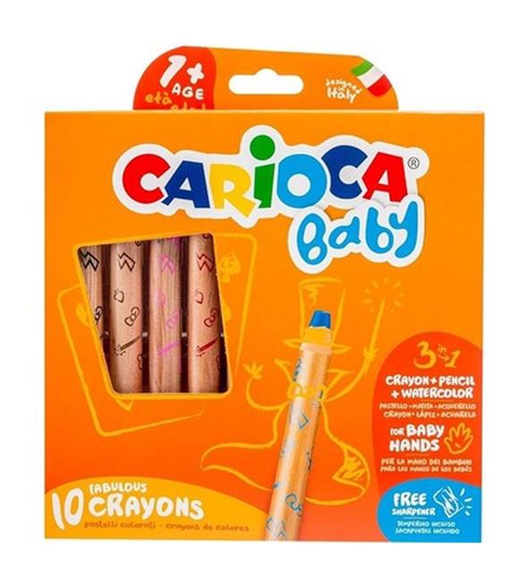 Carioca Jumbo Bebek Ahşap Gövdeli Boya Kalemi 3 In 1 10 Lu 42818