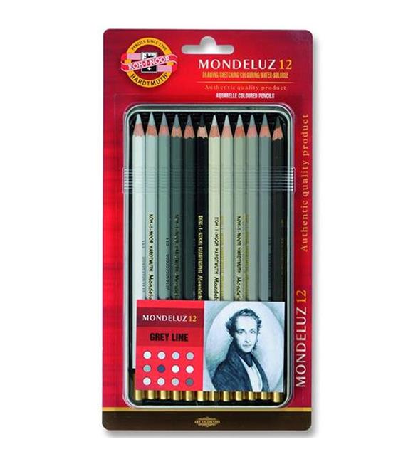 Koh-I Noor Set Aquarel Pencils Gey Line 3722 12