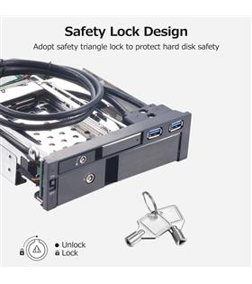 Oem 5,25" Dahili Çift Yuvalı Sabit Disk Kutusu 2,5+3,5 inç SATA HDD-SSD Muhafaza Aletsiz Tasarım