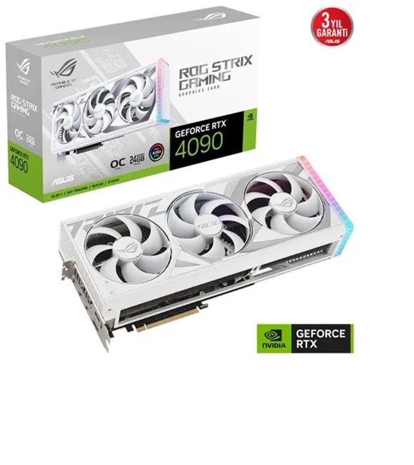 Asus ROG Strix GeForce RTX4090 White OC ROG-STRIX-RTX4090-O24G-WHITE 24GB GDDR6X 384Bit Ekran Kartı