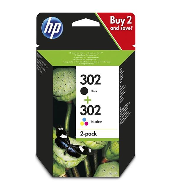 HP 302 Black-Colour Siyah-Renkli Multipack Kartuş X4D37AE