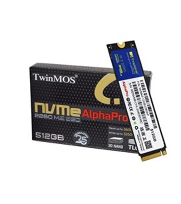 TwinMOS 512GB M.2 PCIe Gen3 NVMe SSD (3600-3250Mb-s) NVME512GB2280AP TLC 3DNAND Ssd