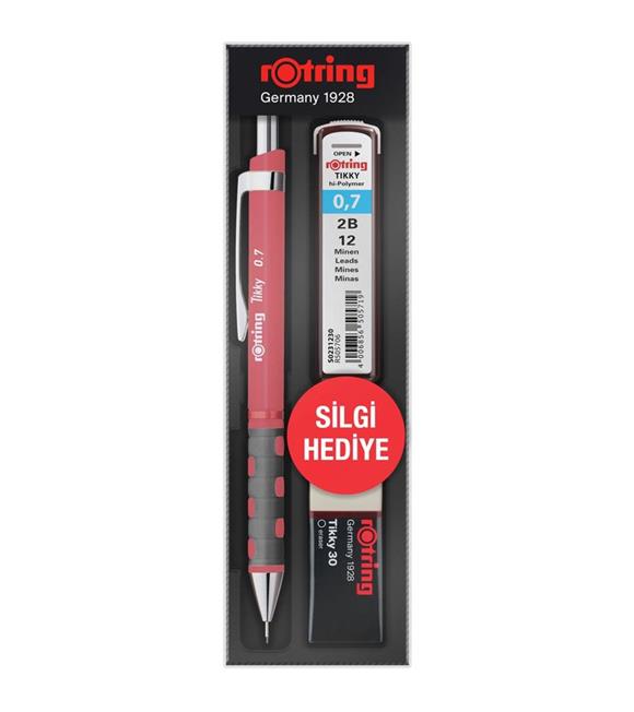 Rotring Okul Seti Tıkky Min Silgi 3 LÜ 0.7 MM Gül Kuru RO-KK07-07-GUL