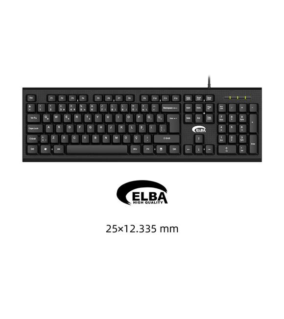 Elba K112 Q Usb Siyah Türkçe Kablolu Standart Klavye