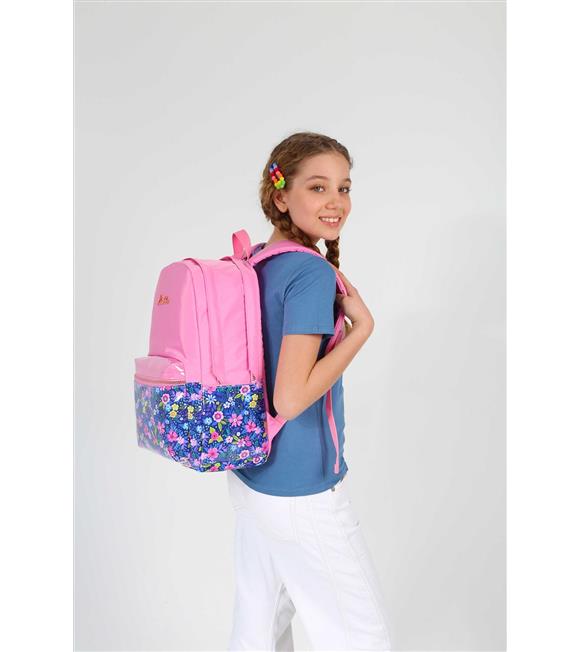 Kaukko Soft Floral Sırt Çantası (pınk)