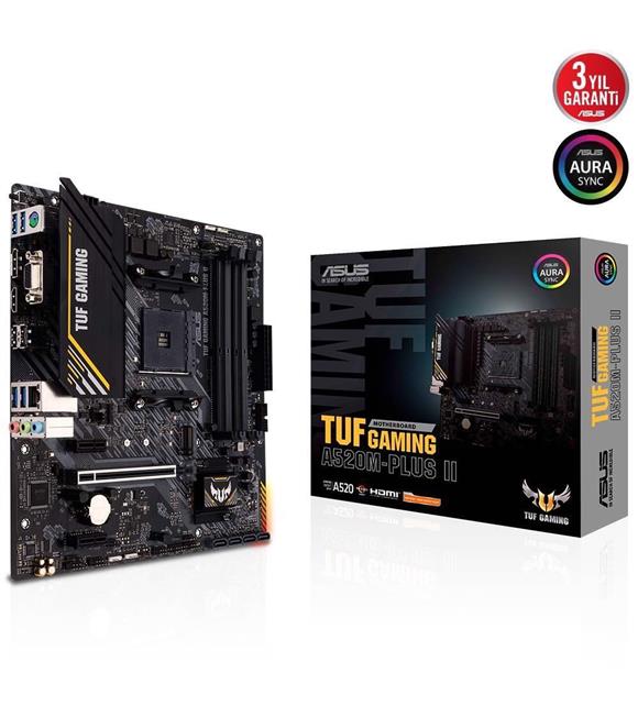 Asus Tuf Gaming A520M-Plus II 4800MHz(OC) DDR4 Soket AM4 M.2 HDMI DP VGA mATX Anakart