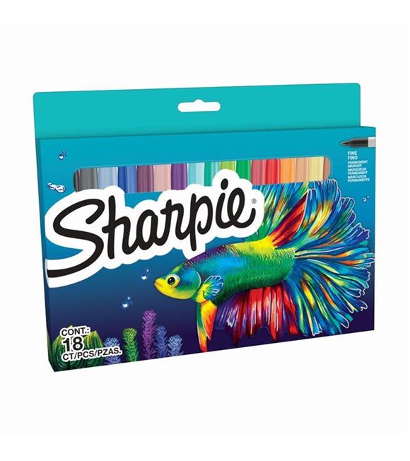 Sharpie Permanent Markör Fine 18 Li Balık