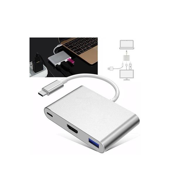 Codegen CDG-CNV39 USB 3.1 Type-C - USB 3.0+ HDMI+ USB 3.1 Type-C Çoklayıcı Adaptör